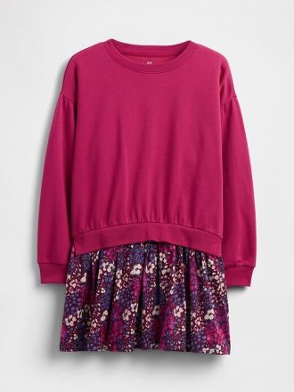 Vestido sudadera plisado suave vintage para niños