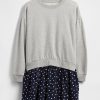 Vestido sudadera plisado suave vintage para niños