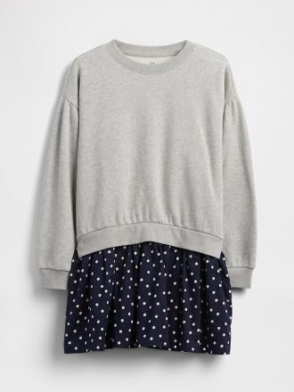 Vestido sudadera plisado suave vintage para niños