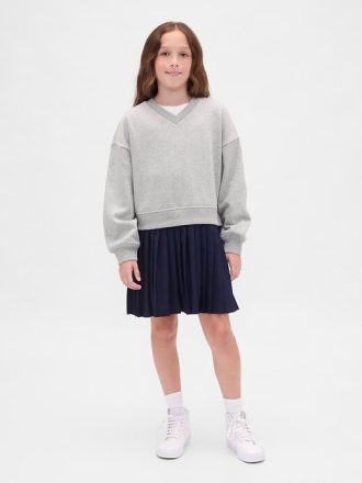 Vestido sudadera plisado suave vintage para niños