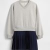 Vestido sudadera plisado suave vintage para niños