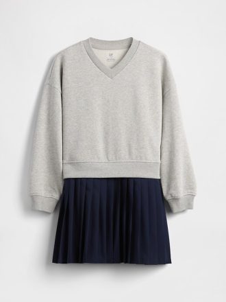 Vestido sudadera plisado suave vintage para niños