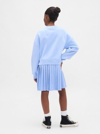 Vestido sudadera plisado suave vintage para niños
