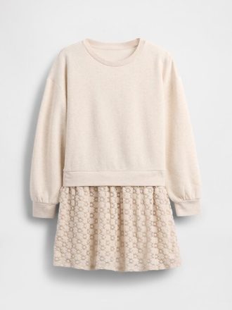 Vestido tipo sudadera extragrande para niños con técnica mixta