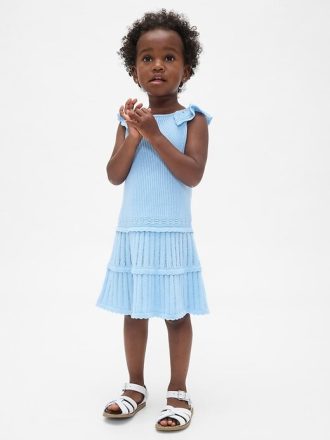 Vestido tipo suéter con cintura baja para bebés y niños pequeños