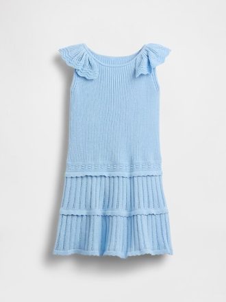 Vestido tipo suéter con cintura baja para bebés y niños pequeños