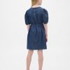 Vestido vaquero con mangas abullonadas para niños Vestido vaquero con mangas abullonadas para niños