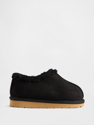 Zapatos de ante vegano para niños pequeños con forro de sherpa