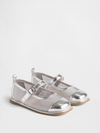 Zapatos Mary Jane de malla metálica para niños pequeños