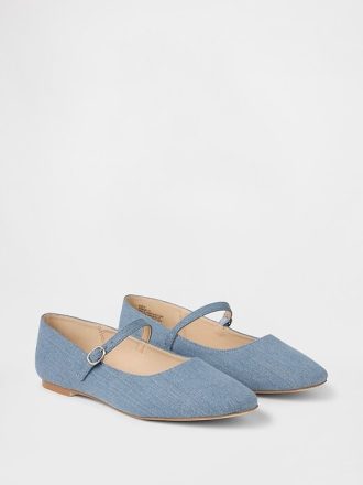 Zapatos planos Mary Jane de mezclilla
